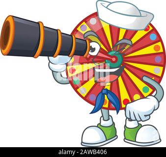 Une photo de la fortune de roue Sailor style avec binoculaire Illustration de Vecteur