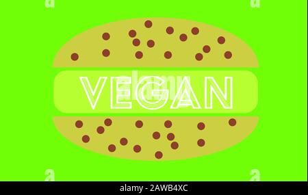 Dessin vectoriel Vegan Burger Banque D'Images