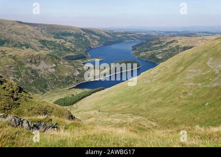 Haweswater vue de dessus Gatesscarth Pass, Harter Fell, Lake District, Cumbria, Royaume-Uni Banque D'Images