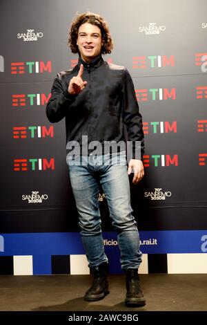 Sanremo, 70ème festival de chansons italiennes 2020. Le gagnant de Sanremo Giovani Leo Gassmann Banque D'Images