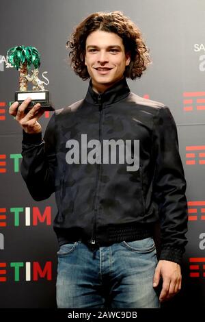 Sanremo, 70ème festival de chansons italiennes 2020. Le gagnant de Sanremo Giovani Leo Gassmann Banque D'Images