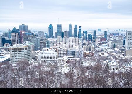 Montréal en hiver du Mont Royal, Canada Banque D'Images