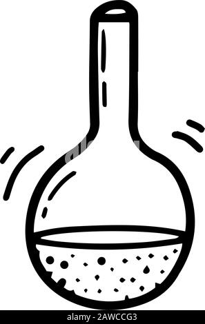 Vaccin contre le coronavirus 2019-nCoV. Tubes de sang dans le style de gribouille dessinés à la main isolés sur fond blanc. Illustration du contour du stock vectoriel. Analyses.Traitement Illustration de Vecteur