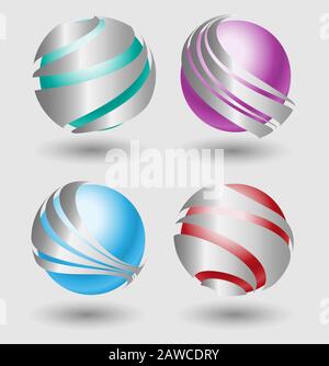 Icône/logo de couleur d'entreprise abstraite créé à l'origine Illustration de Vecteur