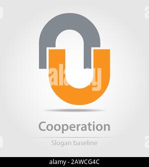 Icône/logo de couleur d'entreprise abstraite créé à l'origine Illustration de Vecteur