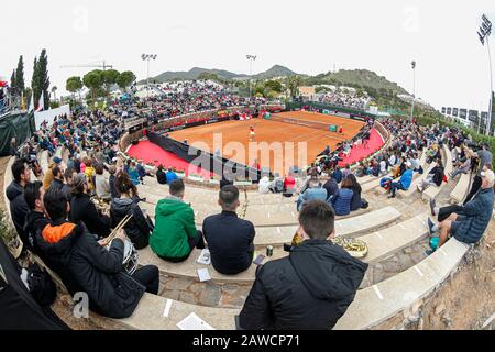 Carthagène, Espagne. 7 février 2020. Joueur espagnol, Sara Sorribes gagne à Naomi Osaka, lors du premier match entre l'Espagne et l'équipe nationale du Japon pour FedCup BNP Paribas. Crédit: Abel F. ROS/Alay Live News Banque D'Images