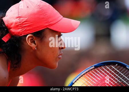 Carthagène, Espagne. 7 février 2020. Joueur espagnol, Sara Sorribes gagne à Naomi Osaka lors du premier match entre l'Espagne et l'équipe nationale du Japon pour FedCup BNP Paribas. Naomi Osaka pendant le match. Crédit: Abel F. ROS/Alay Live News Banque D'Images