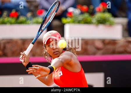 Carthagène, Espagne. 7 février 2020. Joueur espagnol, Sara Sorribes gagne à Naomi Osaka lors du premier match entre l'Espagne et l'équipe nationale du Japon pour FedCup BNP Paribas. Naomi Osaka pendant le match. Crédit: Abel F. ROS/Alay Live News Banque D'Images