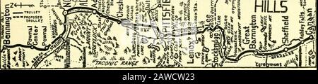 Trolley voyage à travers la Nouvelle Angleterre .. . Valley—un vrai duché délectable—qui s'étend vers le sud jusqu'au Connecticut, et vers le nord où Graylock se reporte la tête, la plus haute dans l'État. Pittsfield, Mass. 79 PITTSFIELD, MASS.Hotel:New American (3 $ par jour, chambres 1 $ de plus). Haut sur une colline se dresse ceci, l'une des nouvelles Englands agréables testancities. Soigné et gai dans l'aspect, il y a une exaltation dans l'air de montagne, le meilleur jamais respire. Le Musée héréa une bonne collection. Le centre se trouve au Parc, le coeur de Berk-shire, autour duquel sont rassemblées la plupart des bâtiments publics de tne.38. Pittsfield, Banque D'Images