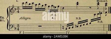 Contre-point appliqué dans l'invention, fugue, canon et d'autres formes polyphoniques : un traité exhaustif sur les détails structurels et formels des formes polyphoniques ou contrapuntales de la musique, pour l'utilisation d'étudiants généraux et spéciaux de la musique . influencé par l'harmonie subdomi-nant à venir. Voir par. 20&lt;F. e. Ces règlements exceptionnels seront perçus pour corroborer la règle générale selon laquelle la notation de toutes les notes de passage est généralement conforme à la thécale représentée par l'accord sur le battement momentané, — ou par le chordupon le battement suivant (si assez proche pour être affecté par la flatterie Banque D'Images