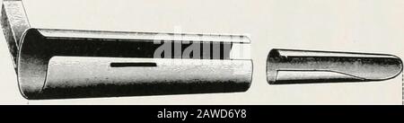 Endoscopie perorale et chirurgie laryngée . Fig. 9. Modification des collines du laryngoscope Chevalier Jackson. 3 Q CCHVMCTRCS -&gt;i Fig. 10. Oesophagoscoc. Collines Banque D'Images