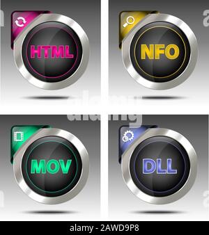 Jeu d'icônes de type de fichier élégant pour un design créatif Illustration de Vecteur