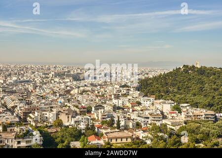 Vue sur la ville d'Athènes en Grèce en été Banque D'Images