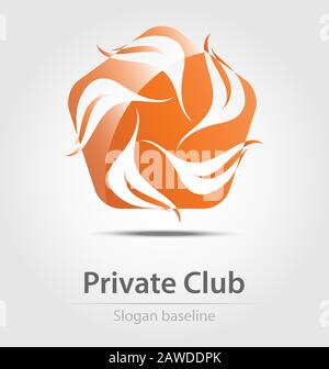 Icône/logo de couleur d'entreprise abstraite créé à l'origine Illustration de Vecteur