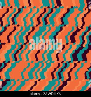 motif vectoriel sans coutures à rayures et rayures en biais orange et bleu-bleu vif Illustration de Vecteur