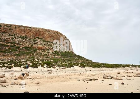 Lagon de Balos vu de l'île de gramvousa en Crète, Grèce en été Banque D'Images