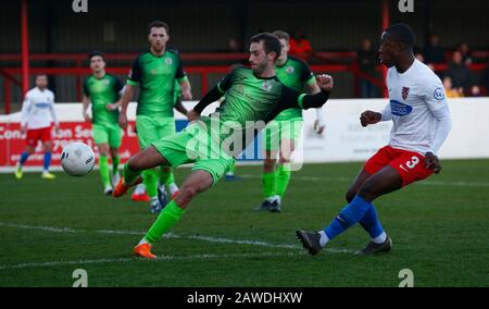 Londres, Royaume-Uni. 8 février 2020. DAGENHAM, ANGLETERRE. Février 08: Adam Thomas du comté de Stockport pendant le match de la Ligue nationale de Vanarama entre Dagenham et Redbridge FC et le comté de Stockport au stade de construction de Chigwell à Dagenham, Angleterre le 08 février 2020 crédit: Action Foto Sport/Alay Live News Banque D'Images