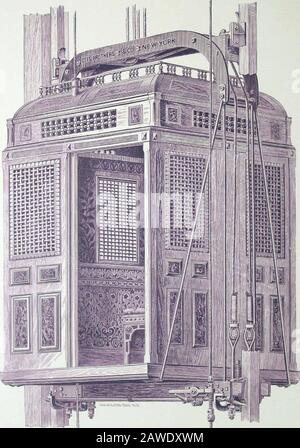 Élévateurs hydrauliques, électriques, à vapeur et à courroie. . LE. SYSTÈME DE RÉSERVOIR DE PRESSION OTIS DE FORME LA PLUS COMPACTE POUR L'UTILISATION DES ÉLÉVATEURS HYDRAULIQUES 4 L'ÉLÉVATEUR STANDARD OTIS. LA VOITURE DE L'ÉLÉVATEUR DE PASSAGERS OTIS AVEC PLATE-FORME DE SÉCURITÉ À COIN GRAVITAIRE. L'ASCENSEUR STANDARD OTIS. 5 Banque D'Images