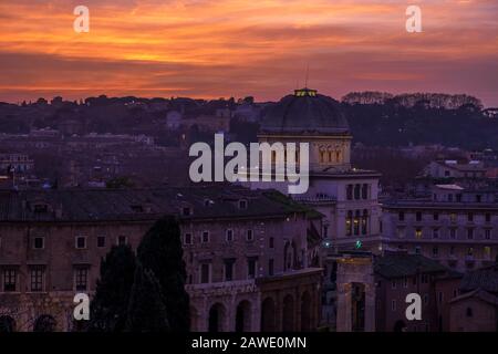 Toits de Rome. Colline du Palatin Banque D'Images