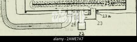 Journal - Institut sud-africain des mines et de la métallurgie . l'oxygène est réduit à environ 1 atm., puis l'andit entre dans l'injecteur 7. L'injecteur, par les moyens de la grande vitesse de l'oxygène qui coule, aspire l'air (purifié à partir de l'acide carbonique) com-ing du régénérateur 10 à travers le tuyau 8 et le flexible. L'air purifié est ensuite mélangé à l'injecteur avec de l'oxygène frais et de l'i&gt; pressé par Banque D'Images