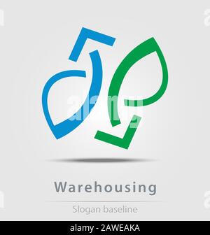 Icône/logo de couleur d'entreprise abstraite créé à l'origine Illustration de Vecteur