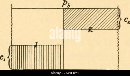 Smithsonian diverses collections . système ambré. Trouver le stade final de deux masses d'air sous pression constante avec la diminution linéaire verticale initiale de la température. Si le gradient vertical de température est tlie dans les masses 1 et 2 (fig. 4) est plus petit que pour l'équilibre neutre puis l'entropie 574 SMITHSONIAN DIVERS COLLECTIONS vol. 51 augmente avec l'altitude et il peut arriver que l'entropie de l'altitude cx dans la masse plus froide 1 soit aussi grande que celle à la base de la masse 2, c'est-à-dire à l'alti-étude (h — c2); les laïcs supérieurs de 1 peuvent l'un après l'autre ser-ial Banque D'Images