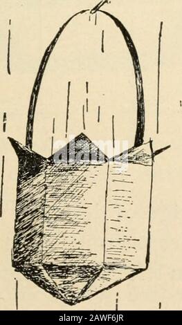 Travail constructif; . Panier XCL faté d'exercice. Matériel: Bristol board. Dans cet exercice, commencez par dessiner un cercle de 3 pouces. Procéder comme dans l'exercice 90. Laissez i d'un pouce à gauche de chaque carré pour coller. Banque D'Images