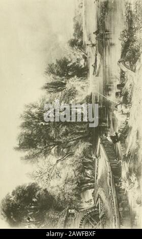 Vie et lettres de John Constable, RA . à ce gentleman ; butas M. Fisher a considéré le prix, cent guineas, pour être au-dessous de sa valeur, il, avec beaucoup de délicatesse, dans une lettre toConstable, a parlé de la transaction comme notre présent conjoint. Thisnoble photo, que je me souviens bien dans l'exposition de 1820, et qui a depuis été admirablement gravé par M. Lucas, isabout aussi grand que Le White Horse, et a plus de sujet.À l'extrême gauche du spectateur, la roue et une partie de l'awatermill sont vus. Au premier plan, certains enfants pêchent ; admirables pour l'expression de leurs attitudes, Banque D'Images