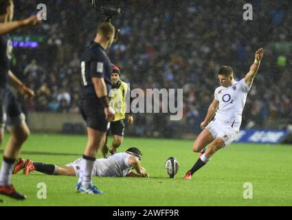 BT Murrayfield Stadium.Edinburgh.Scotland, Royaume-Uni. 8 février 2020. Guinness Six Nations Test Match Ecosse Contre Angleterre Points Buteur Angleterre Capitaine Owen Farrell . Crédit: Eric mccowat/Alay Live News Banque D'Images