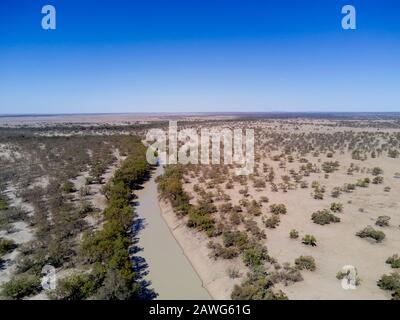 Les plaines inondables de la Darling River près de Tilpa Western outback Nouvelle-Galles du Sud Australie Banque D'Images