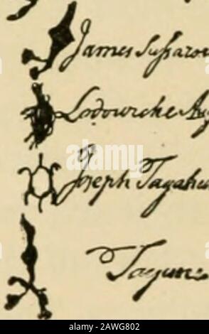 Les essentiels de l'histoire des États-Unis . X. ?y&J*RM£ *-&gt; reçu indien pour Tex Mille dollars ipayment de terre Vendu par les représentants des Six nations aux Descendants de William Penn, 1769. Penn a toujours maintenu son attitude amicale à l'égard de la thécolique, et dans son âge a écrit, Si, dans la relation entre beweenus, les gens veulent de moi tout ce qui les ferait Banque D'Images