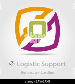 Icône/logo de couleur d'entreprise abstraite créé à l'origine Illustration de Vecteur