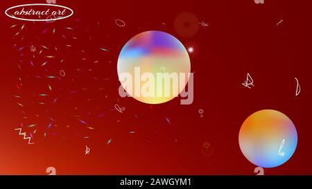 Illustration colorée élémentaire. Texture d'arrière-plan, texture. Nouveau fantasme spatial. Rouge. Fond cosmos drôle. Drôle de cosmos coloré Illustration de Vecteur