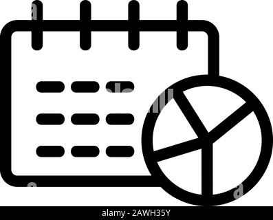 vecteur d'icône de calendrier diagram. Illustration du symbole de contour isolé Illustration de Vecteur
