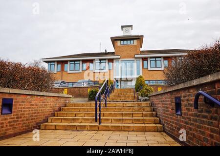 Kents Hill Park, Milton Keynes, a reçu environ 200 citoyens britanniques mis en quarantaine au début de la pandémie COVID-19. Banque D'Images