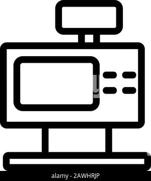 Vecteur d'icône de caissier. Illustration du symbole de contour isolé Illustration de Vecteur