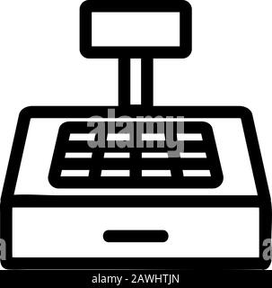 Vecteur d'icône de caissier. Illustration du symbole de contour isolé Illustration de Vecteur