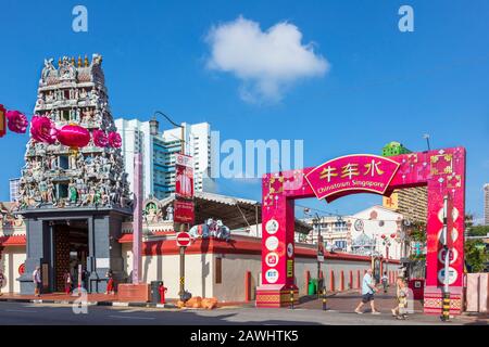 Entrée À Chinatown, Au Large De South Bridge Road, Singapour, Asie Banque D'Images