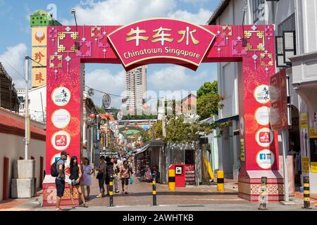 Entrée À Chinatown, Au Large De South Bridge Road, Singapour, Asie Banque D'Images