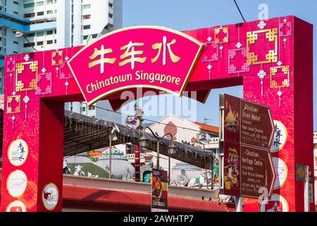 Entrée À Chinatown, Au Large De South Bridge Road, Singapour, Asie Banque D'Images