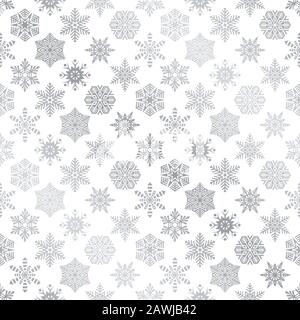Motif flocons de neige argentés sans couture Illustration de Vecteur