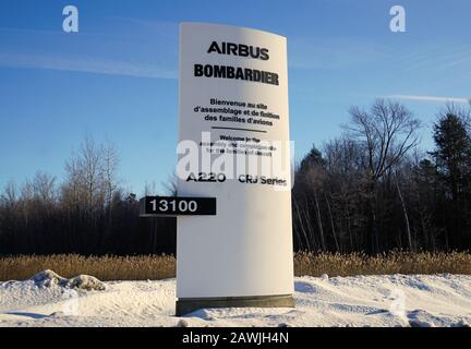 Mirabel, Québec, Canada, 30 janvier 2020.usine d'assemblage d'avions Airbus-Bombardier A 220 à Mirabel, Québec, Canada.Credit:Mario Beauregard/Alay News Banque D'Images