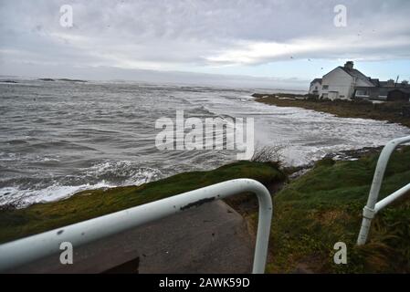 Storm Ciara, Rhosneigr, Anglesey, Pays De Galles Du Nord Banque D'Images