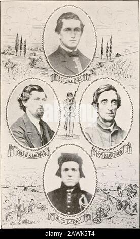 Dossier généalogique de John Brown (1755-1809) et de ses descendants, aussi les branches collatérales des familles Merrill, Scott et Follett . 81, Tolède, Ohio. 96 Harriett Amelia, n. 12 juillet 1861; d. 6 Décembre 1908. 97 Olive Oril, n. 10 avril 1868; d. 9 Mai 1873. Lorin A. Brown s'est joint à la société C, 3ème Ohio, Alry, à Toledo, Ohio, 7 sept. 1861, et a été servicedix mois, quand il a été libéré pour invalidité.Trois tim.es après qu'il s'est efforcé d'entrer dans l'armée, deux fois ne parvenant pas à passer l'examen par les médecins théarmy. Il réussit à entrer dans le 130ème Infanterie volontaire Ohio 2 mai 1864, où Banque D'Images