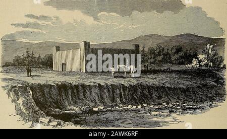 Histoire et répertoire des cantons de Newton et Ransom, comté de Lackawanna, Pennsylvanie; . te de ce bastion est dans le borouglide même nom sur le côté sud de la ligne de la jonction de la rue River avec Fortstreet. Debout sur la rive ouest haute de la Susquehanna, il était admirablement situé pour commander la rivière à ce point. Il a dérivé son nom des quarante pionniers qui, après avoir été encent vers l'avant du Connecticut en 1769 par la société Susquehanna pour prendre possession des mensions. Les opinions diffèrent quant à sa taille, la meilleure autorité semble être qu'elle a enfermé l'acre ou plus de g Banque D'Images