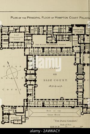 L'histoire du palais de Hampton court à Tudor Times . ut 1736 . 266 Mantelpiece dans la Queens Gallery 276 Interleaved plate.—vue, vers l'est, de la Diagonal Walksin le grand jardin de fontaine de Hampton court à l'époque de GeorgeII. D'une ancienne gravure publiée vers 1740 284 Liste D'Illustrations, xxiii PAGE L'ancien pont de Hampton court. D'une gravure de Hulet, après-midi dessin de Canaletti, publié en 1754 par Robert Sayer dans Fleet Street 288 The Kings Guard Chamber 294 The Great Vine. D'une coupe de bois faite vers 1840 297 cheminée dans le dressing Kings 303 vue, regardant e Banque D'Images
