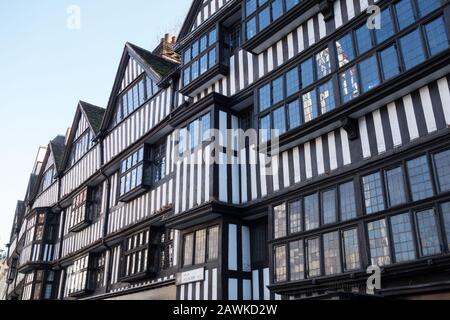 Gros plan de The Tudor, à colombages Staple Inn, High Holborn, Londres, Angleterre, ROYAUME-UNI Banque D'Images