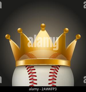 Fond de la balle de baseball avec couronne royale Illustration de Vecteur