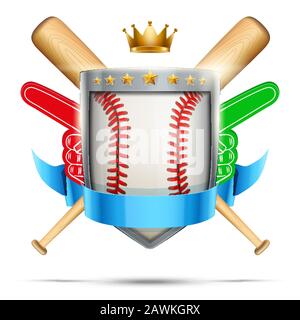 Étiquette pour le club de baseball ou l'événement. Design haut de gamme brillant. Vecteur Illustration de Vecteur