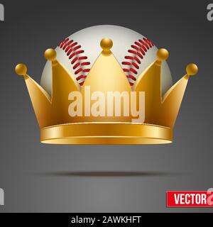 Fond de la balle de baseball avec couronne royale Illustration de Vecteur